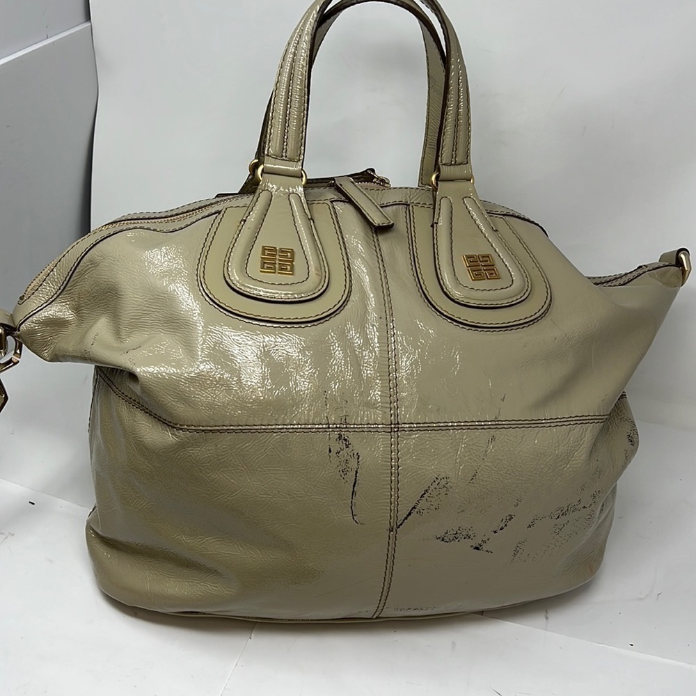 Givenchy Large Gray Taupe Patent Leather Nightingale Bag - Picture 2 of 16